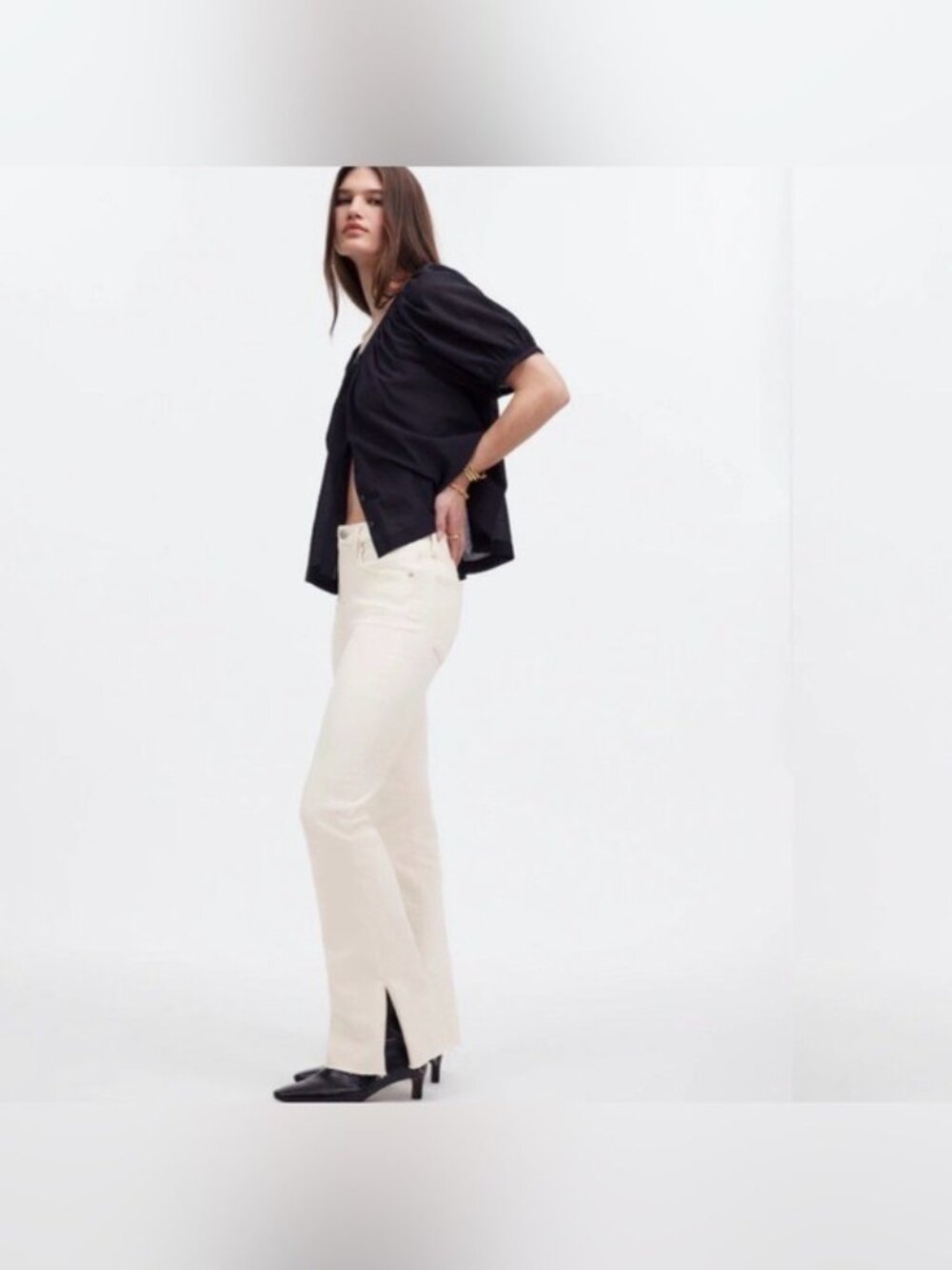 Madewell Kickout Full Length White Jeans - 28
